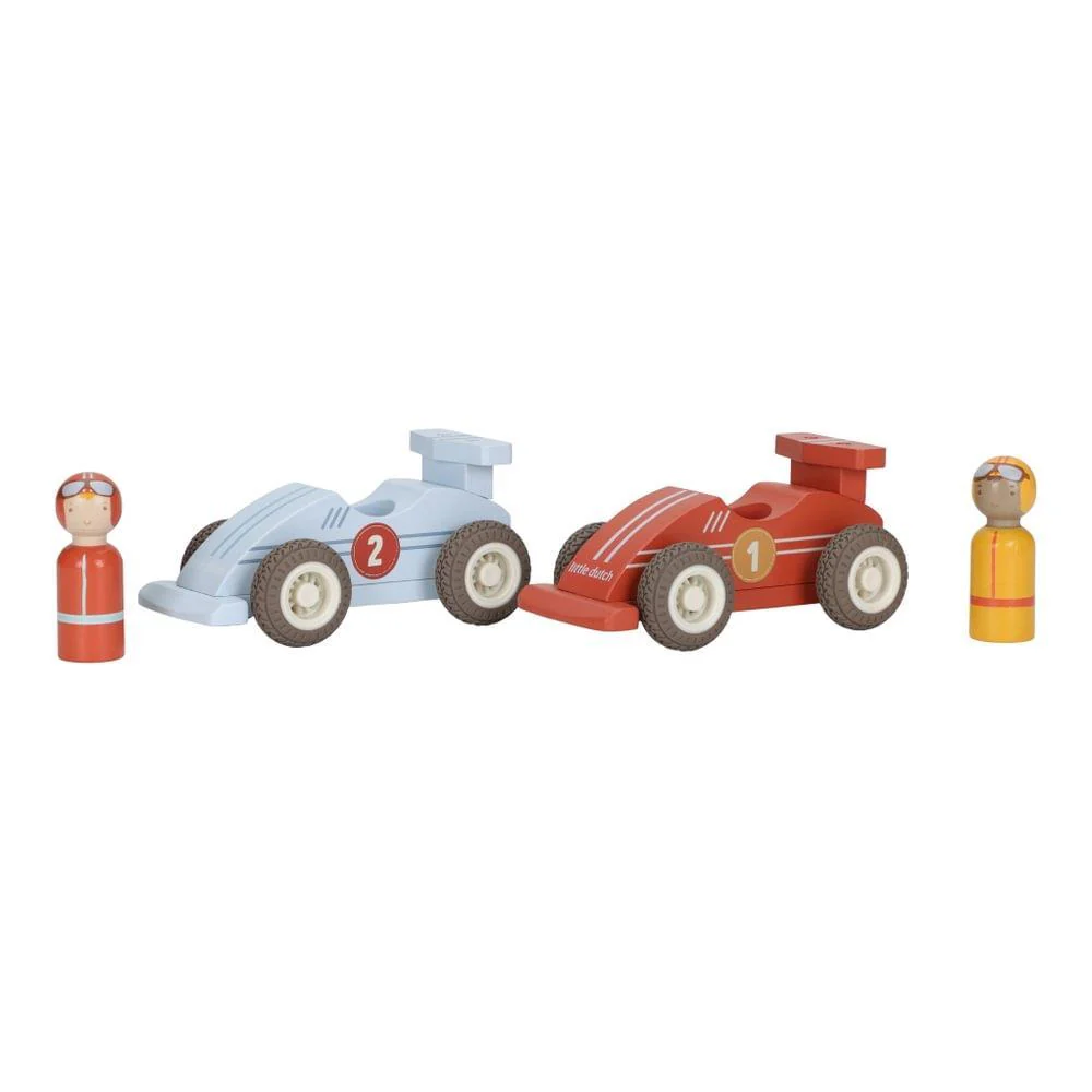 2 Carros de Corrida em Madeira Little Dutch