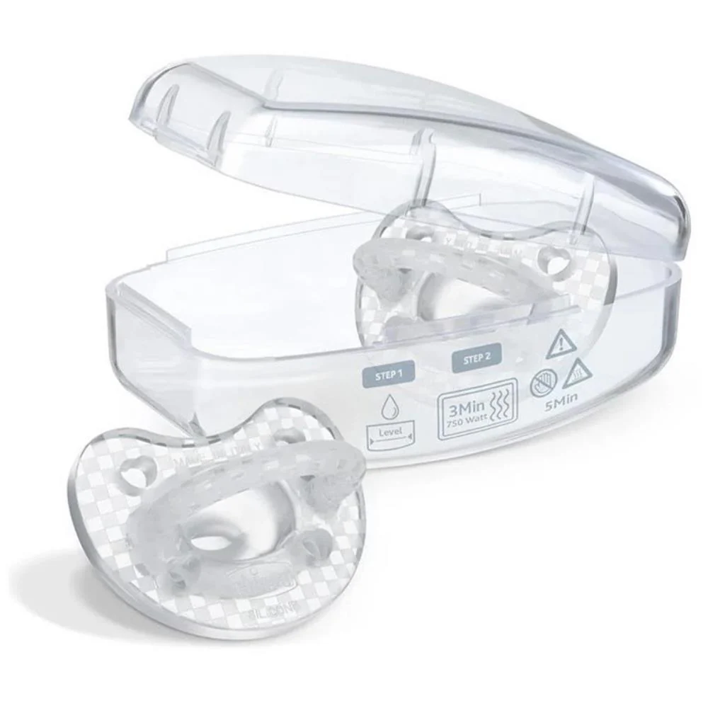 2 Chupetas Chicco Physioforma Soft Crystal em Silicone 6-16m - Image 3