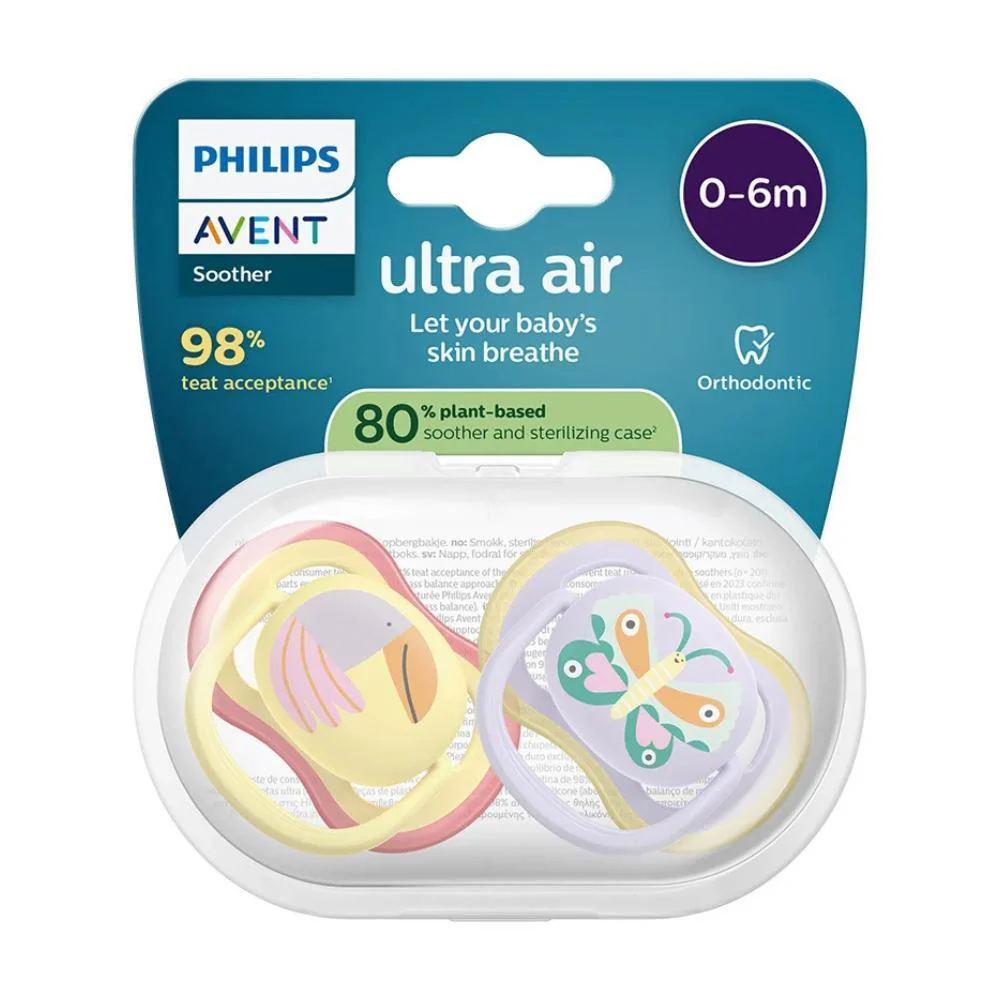 2 Chupetas Philips Avent Ultra Air Deco Menina 0-6m - Image 2