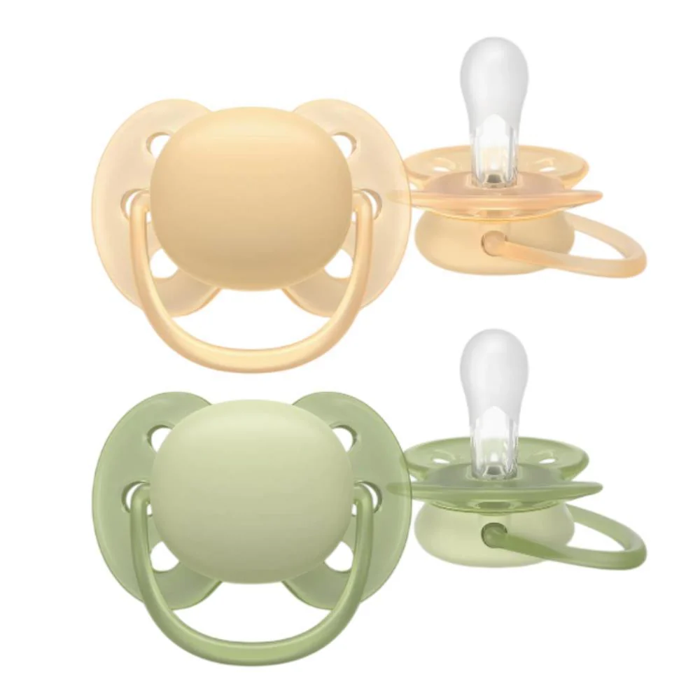 2 Chupetas Philips Avent Ultra Soft Lisa Neutra 6-18m
