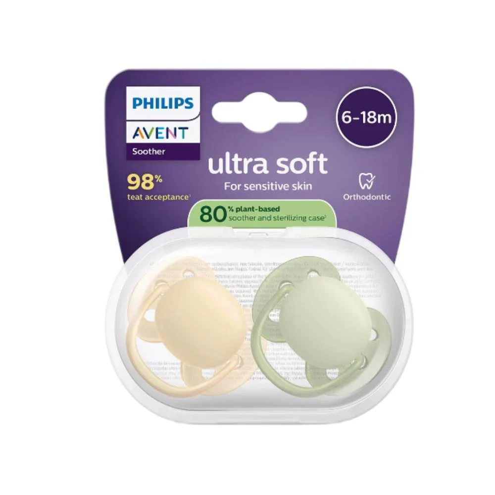 2 Chupetas Philips Avent Ultra Soft Lisa Neutra 6-18m - Image 2