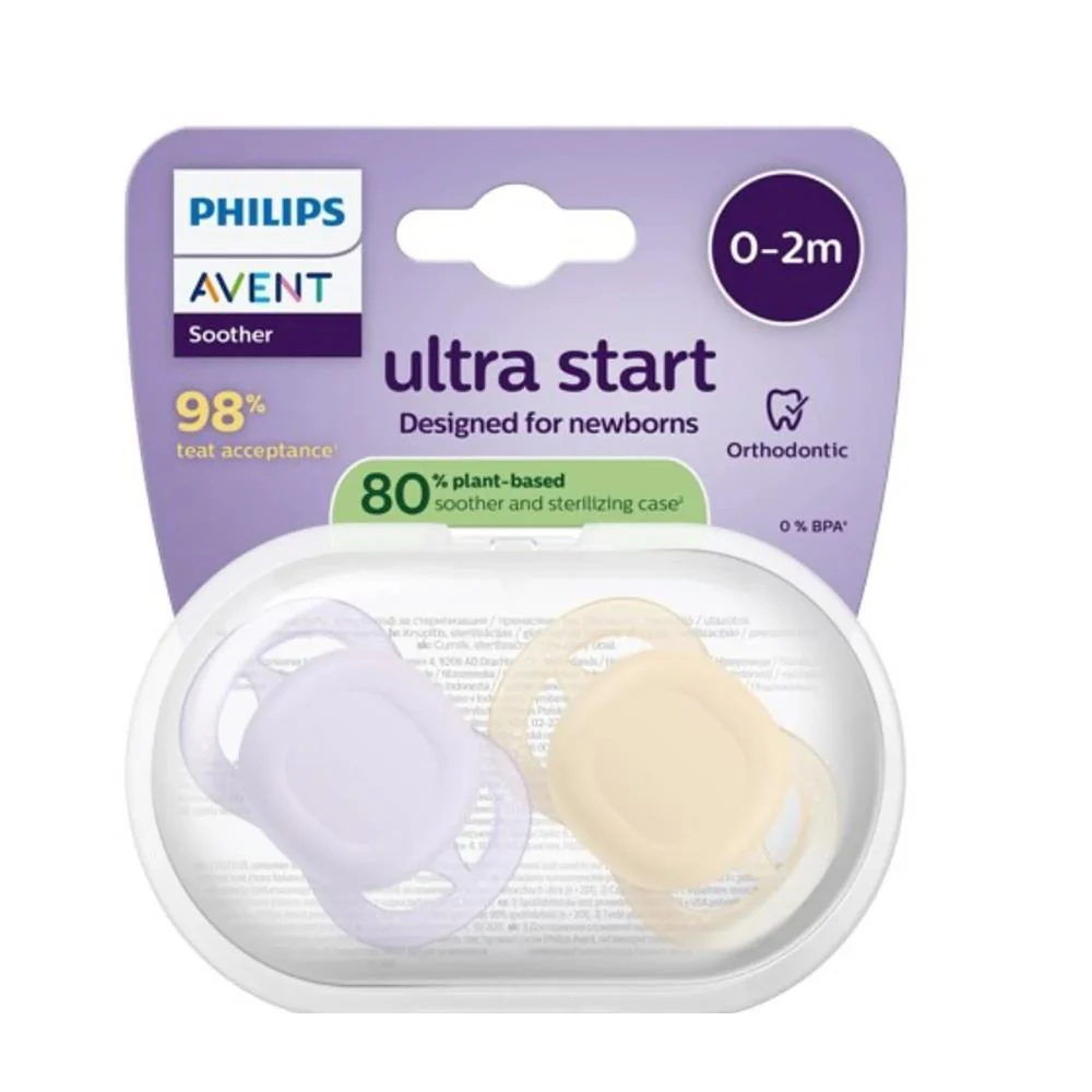 2 Chupetas Philips Avent Ultra Start Lisa Menina 0-2m - Image 2