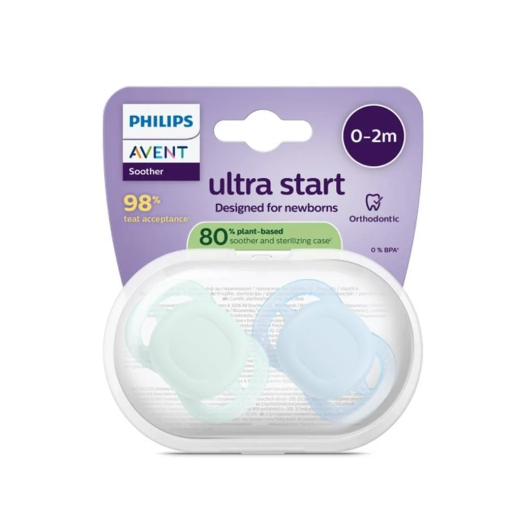 2 Chupetas Philips Avent Ultra Start Lisa Menino 0-2m - Image 2
