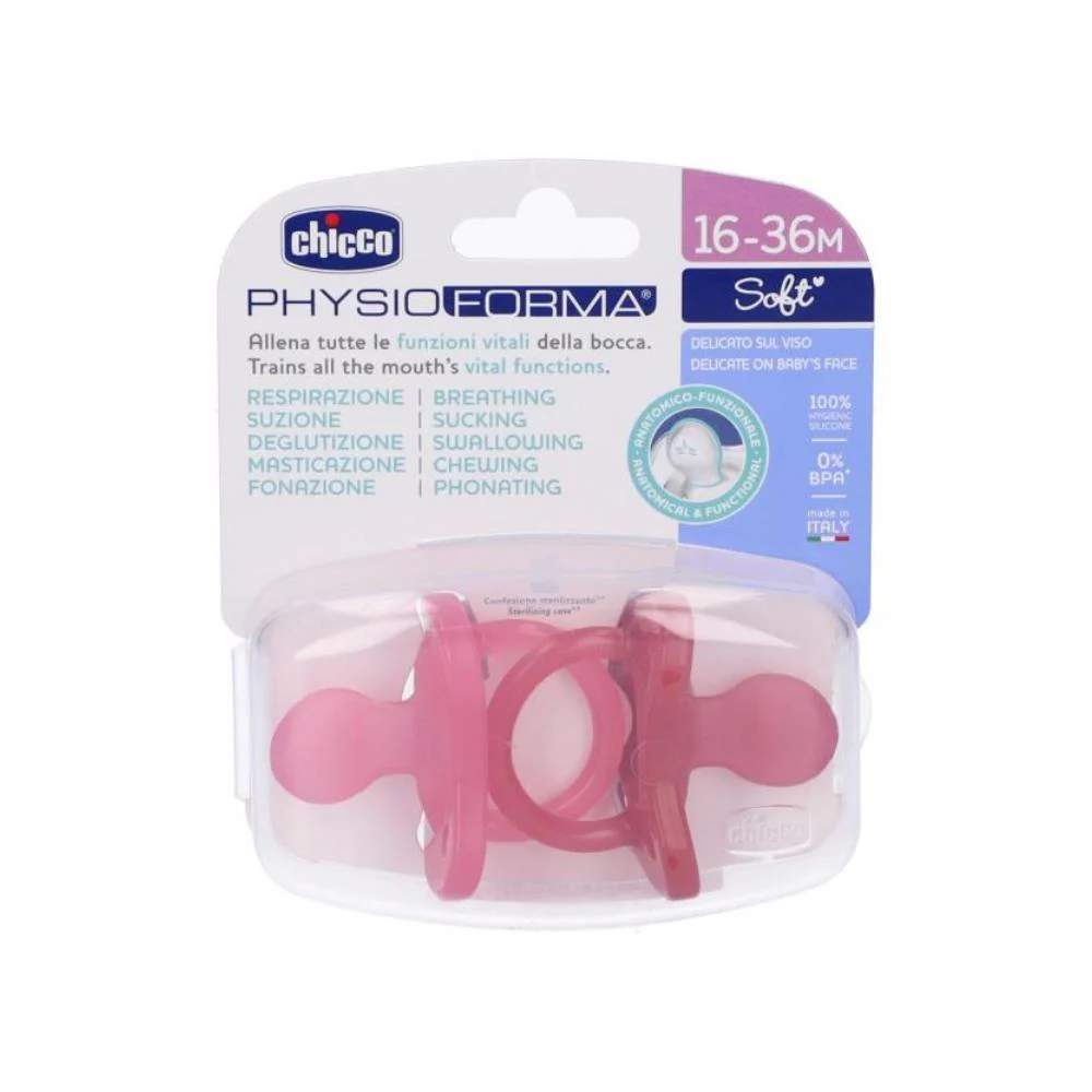 2 Chupetas Chicco Physio Forma Soft Silicone Rosa 16-36m - Image 2