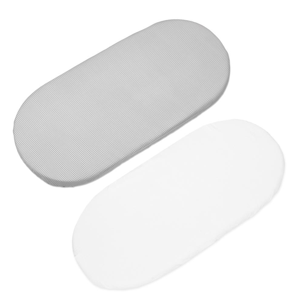 2 Lençóis Ajustáveis para Alcofa Pasito a Pasito Little Bloom Vichy Grey
