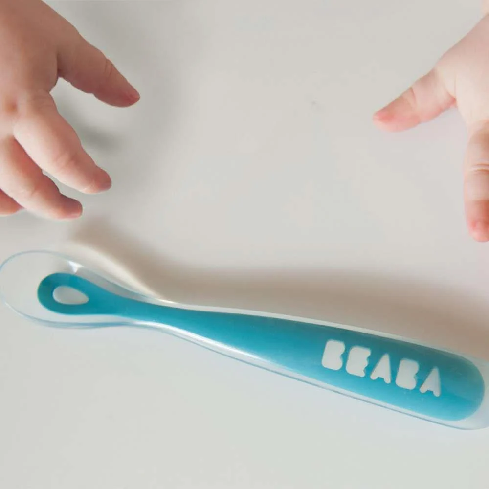 Beaba Colher Ergonómica Soft Silicone 1a Idade Azul - Image 2