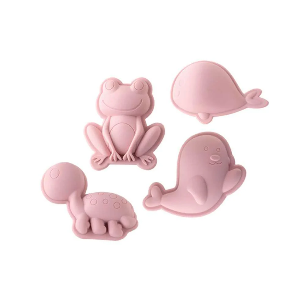 Conjunto de 4 Formas de Praia Scrunch Rosa