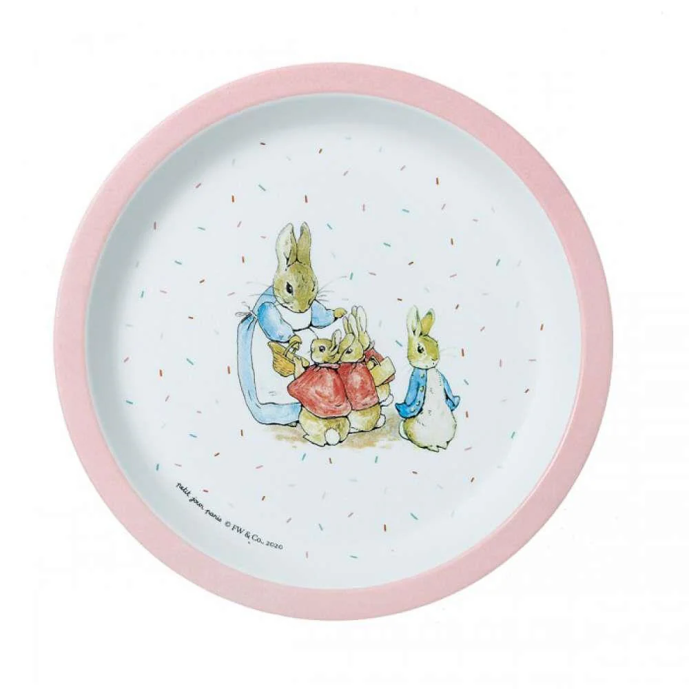 Prato em Melamina Peter Rabbit Rosa 18 cm