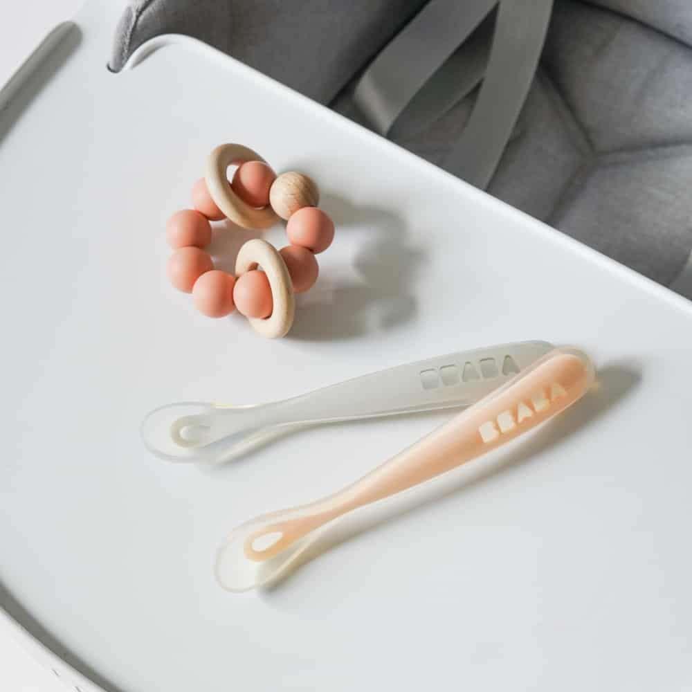 Beaba Colheres de Silicone com Caixa 2a Idade Rosa/Cinza 2 Unidades - Image 3