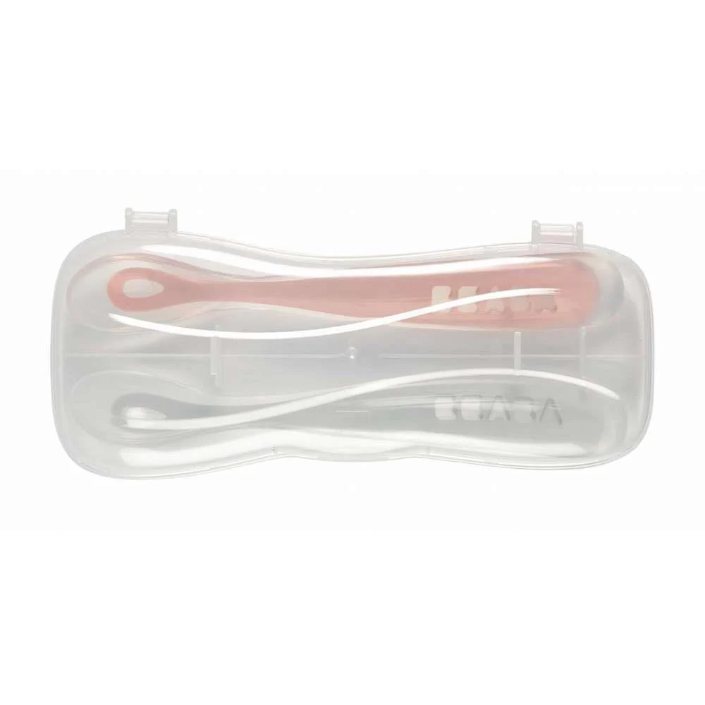 Beaba Colheres de Silicone com Caixa 2a Idade Rosa/Cinza 2 Unidades - Image 4