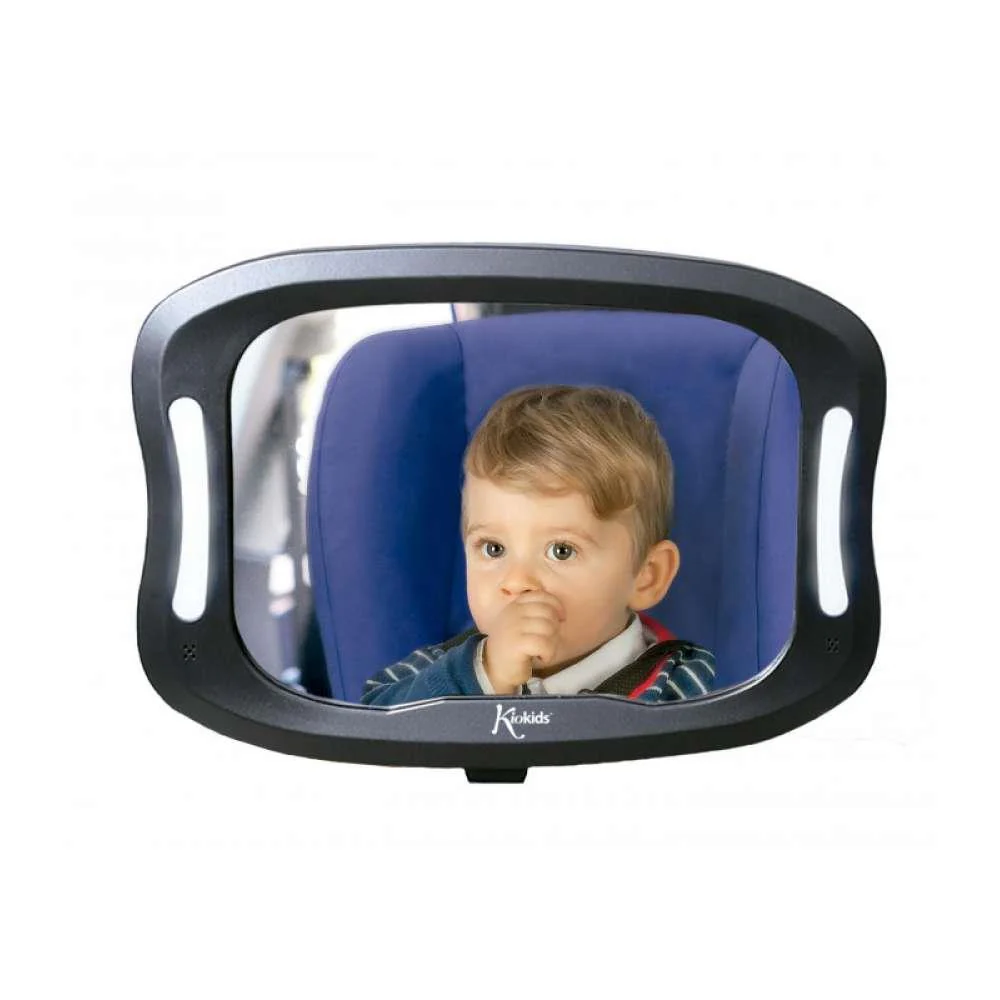 Espelho Retrovisor Auto com Luz e Comando 28x20cm