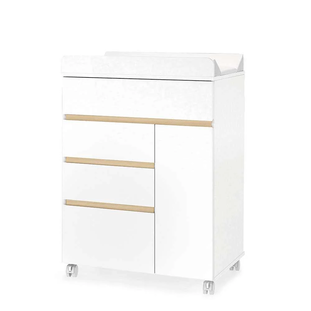 Trama Cómoda Vestidor Cool Branco Mate/Tola