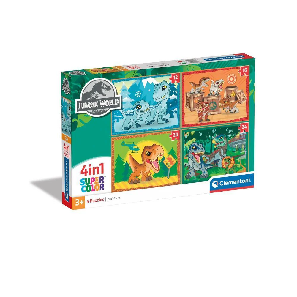 4 Puzzles Progressivos Clementoni Jurassic World 12 a 24 Peças