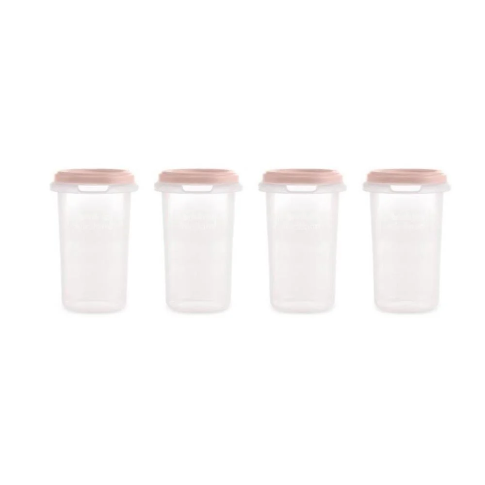 4 Recipientes Herméticos Miniland 330ml Blush