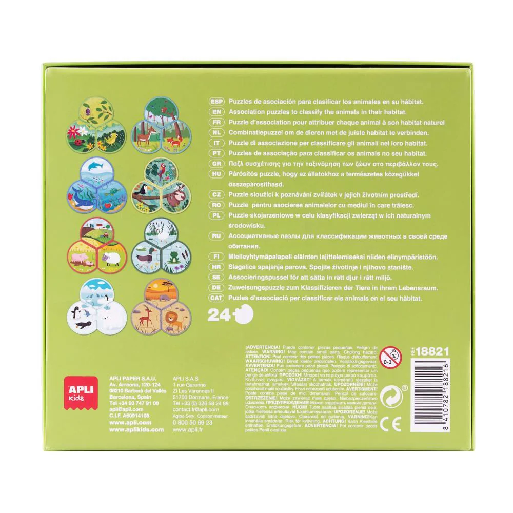 8 Puzzles Animais e Os Seus Habitats 3 Peças - Image 4