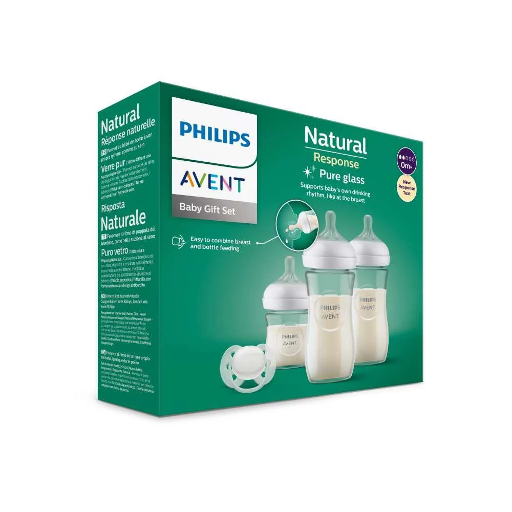 Conjunto Oferta de Nascimento Philips Avent Natural Response em Vidro
