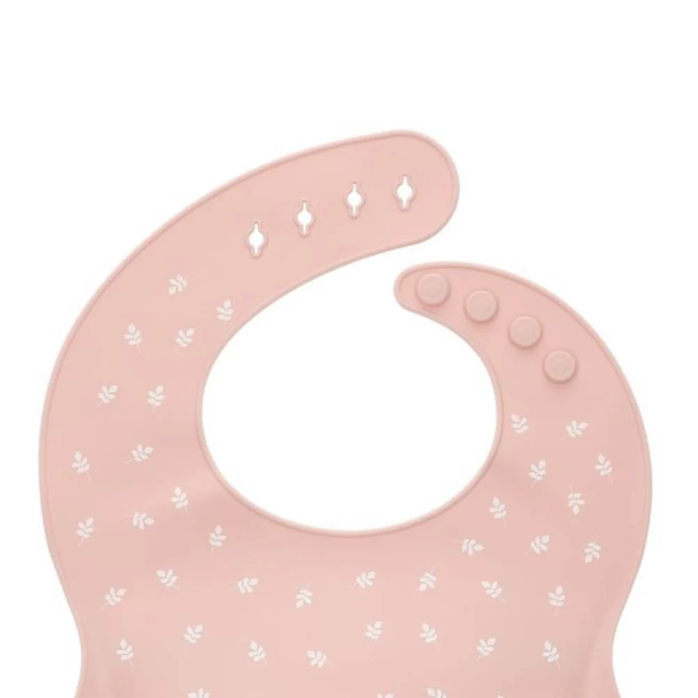 Babete em Silicone Tutete Leaves Pink - Image 2