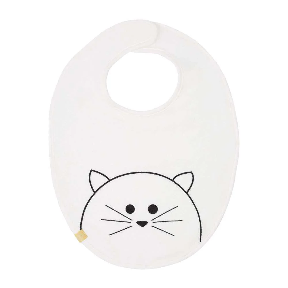 Babete Impermeável Médio Gato Branco