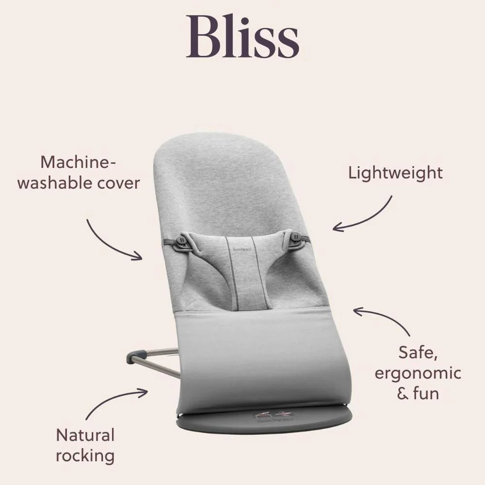 Espreguiçadeira BabyBjörn Bliss 3D Jersey Light Grey - Image 17