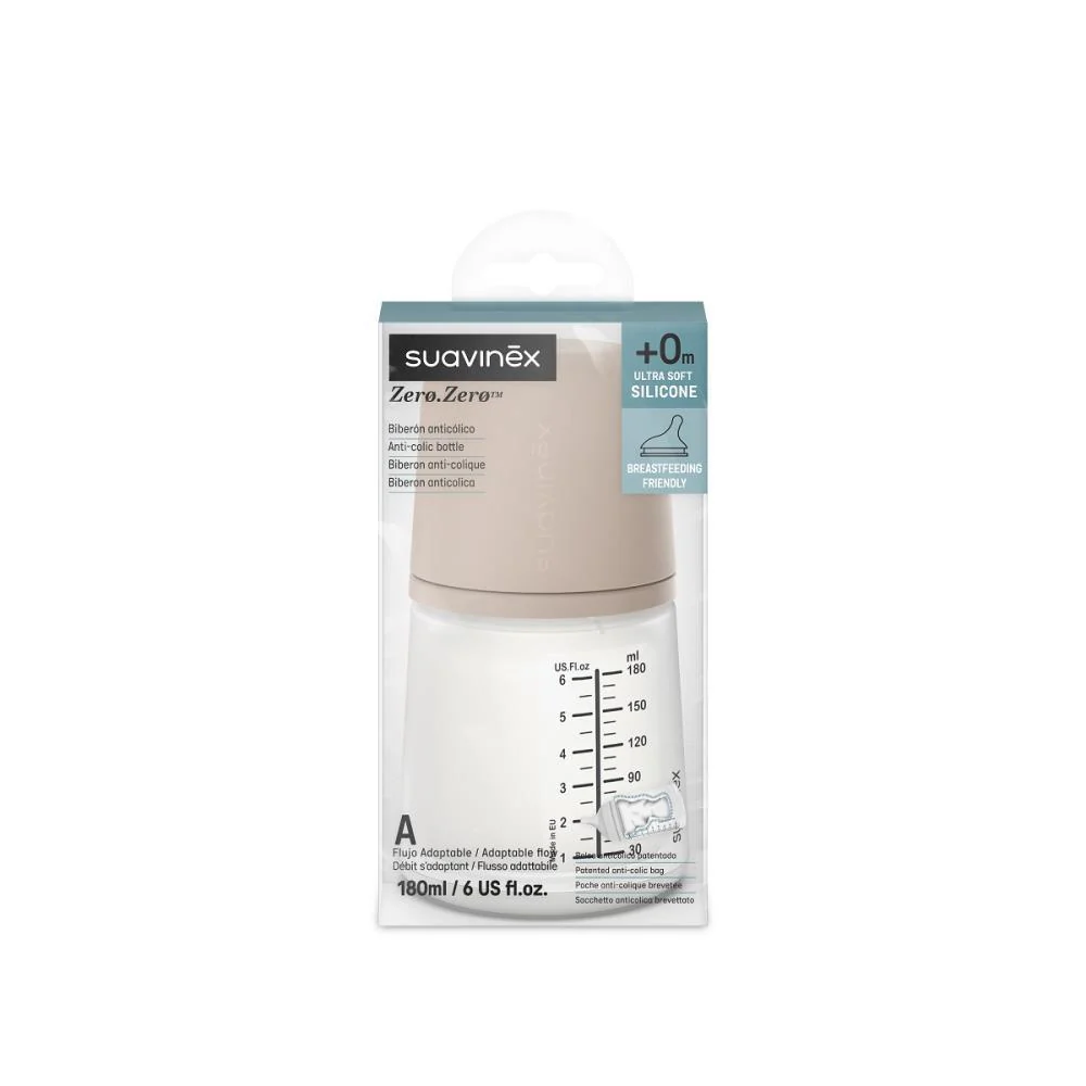 Biberão Suavinex Zero Zero Medium Fluxo A 180ml - Image 3