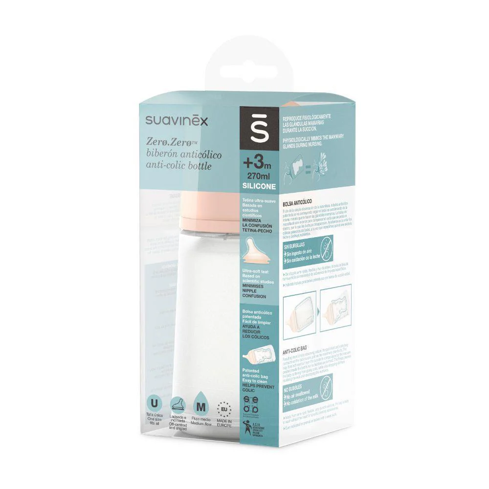 Biberão Suavinex Zero Zero Fluxo M Fair 270ml - Image 3