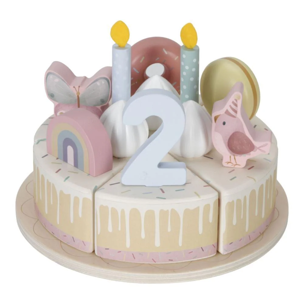 Bolo de Aniversário Fatiado em Madeira Little Dutch Rosa - Image 2