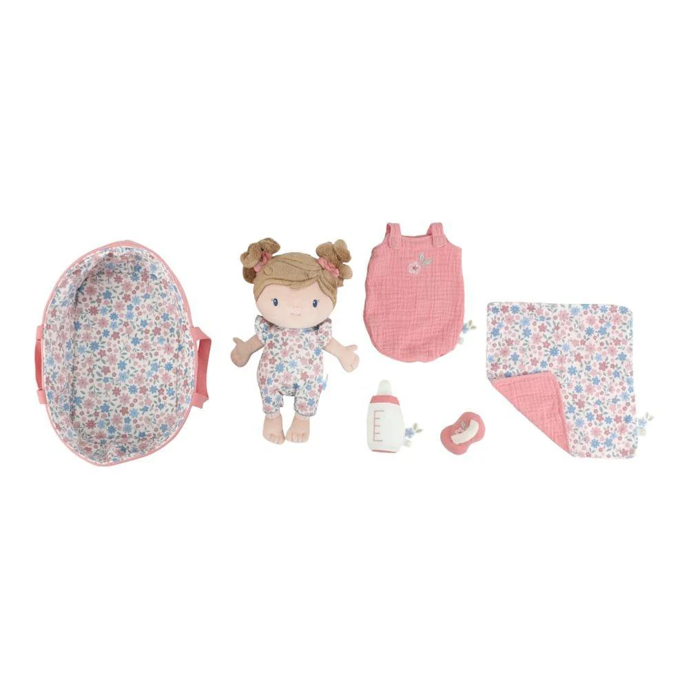 Boneca Bebé de Peluche Little Dutch Rosa com Alcofa - Image 2