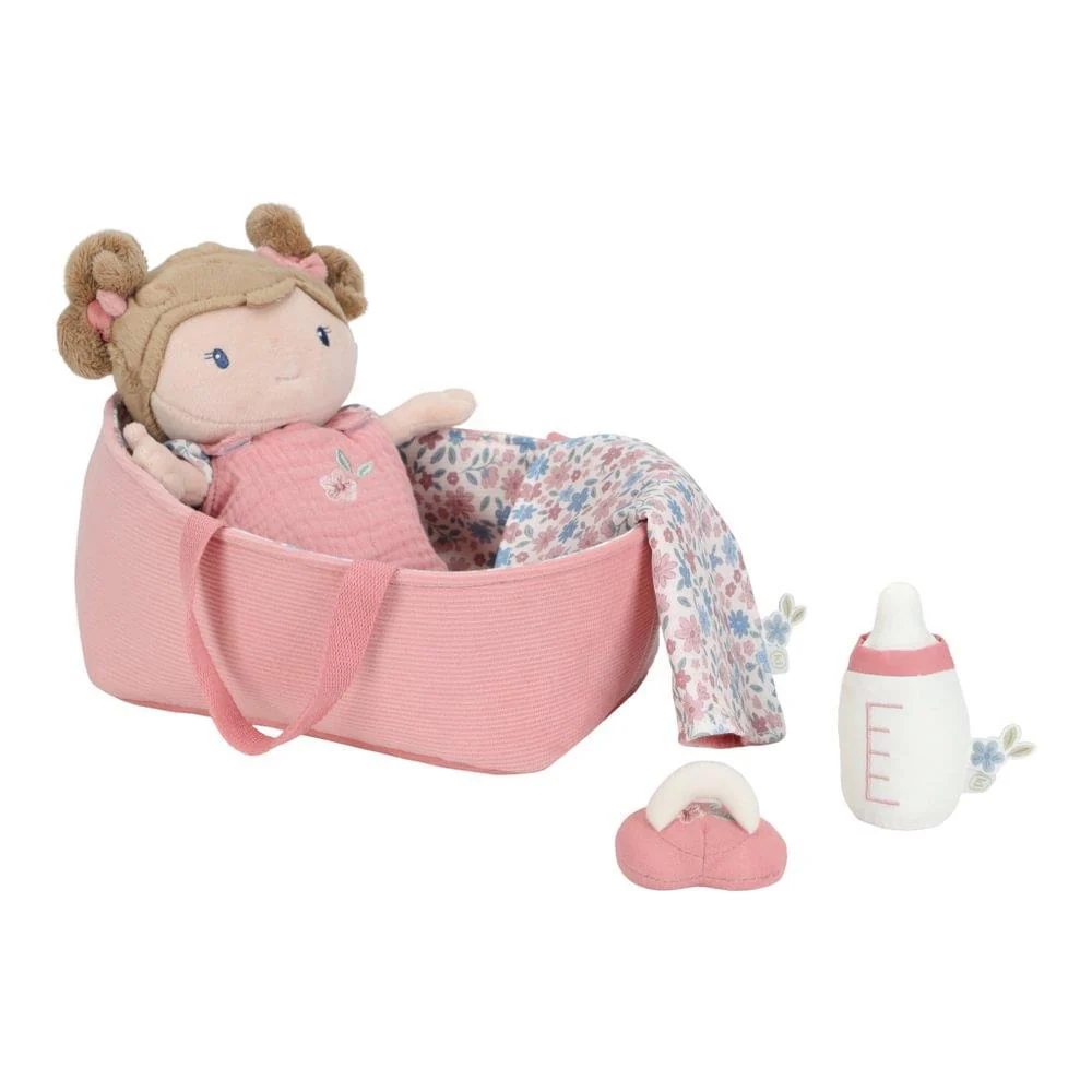 Boneca Bebé de Peluche Little Dutch Rosa com Alcofa - Image 3