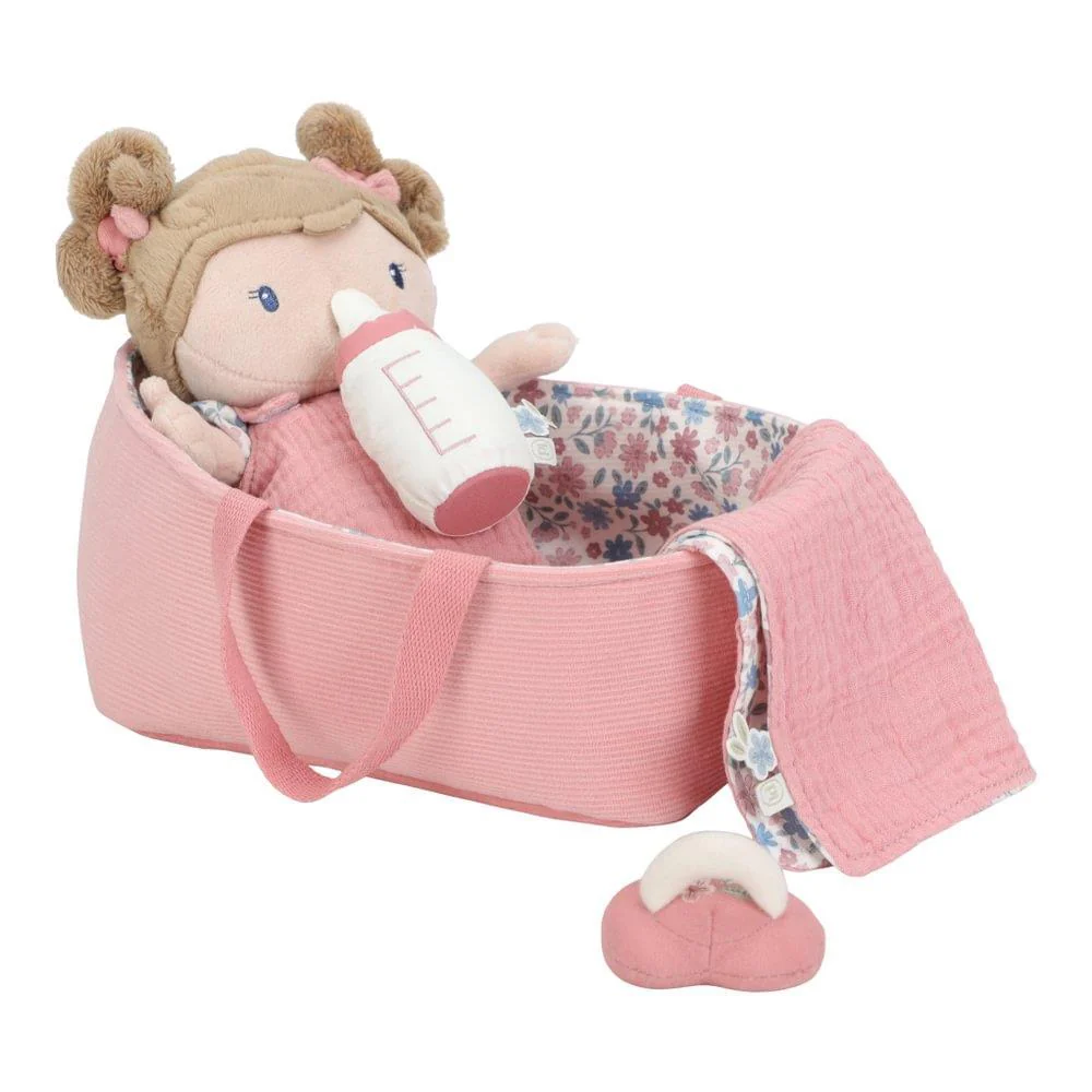 Boneca Bebé de Peluche Little Dutch Rosa com Alcofa - Image 5