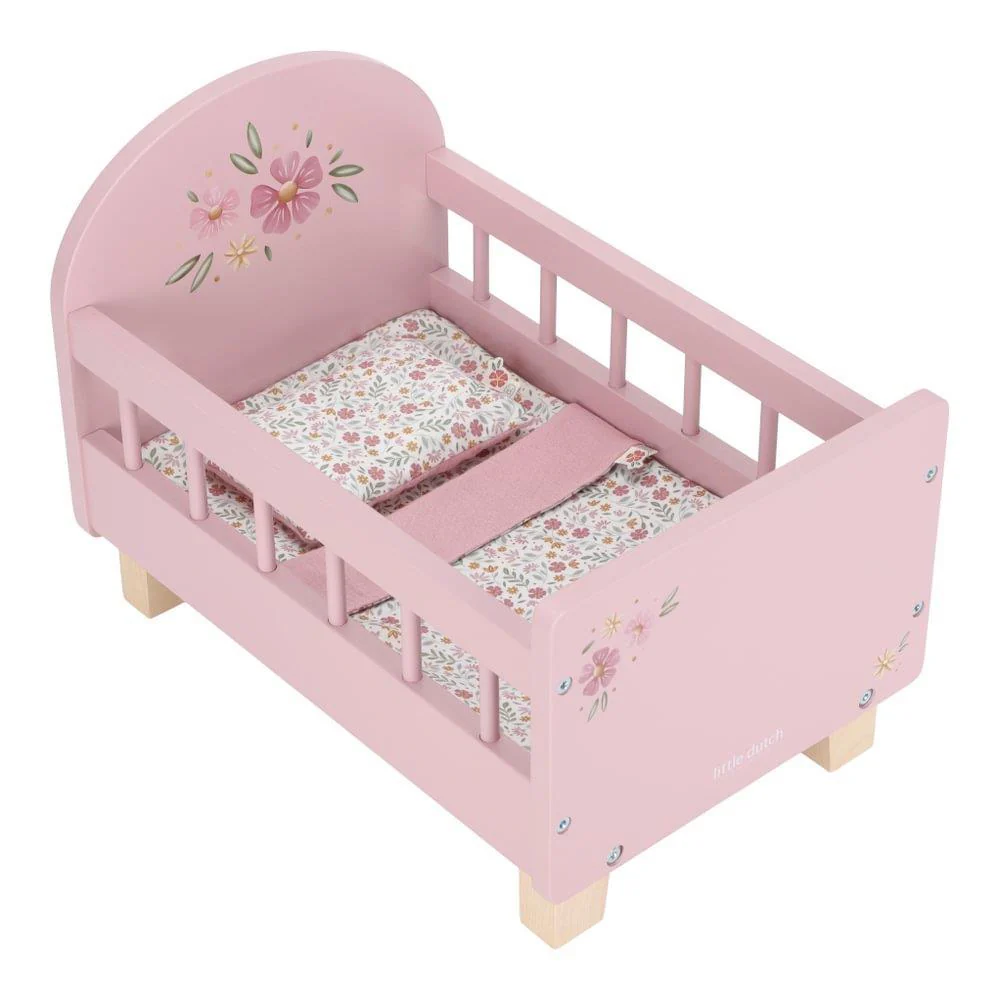 Cama de Bonecas Little Dutch em Madeira com Acessórios Rosa