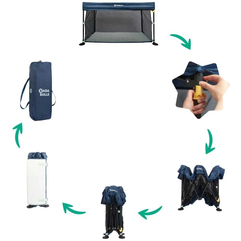Cama de Viagem Badabulle Easy Clip Azul - Image 4