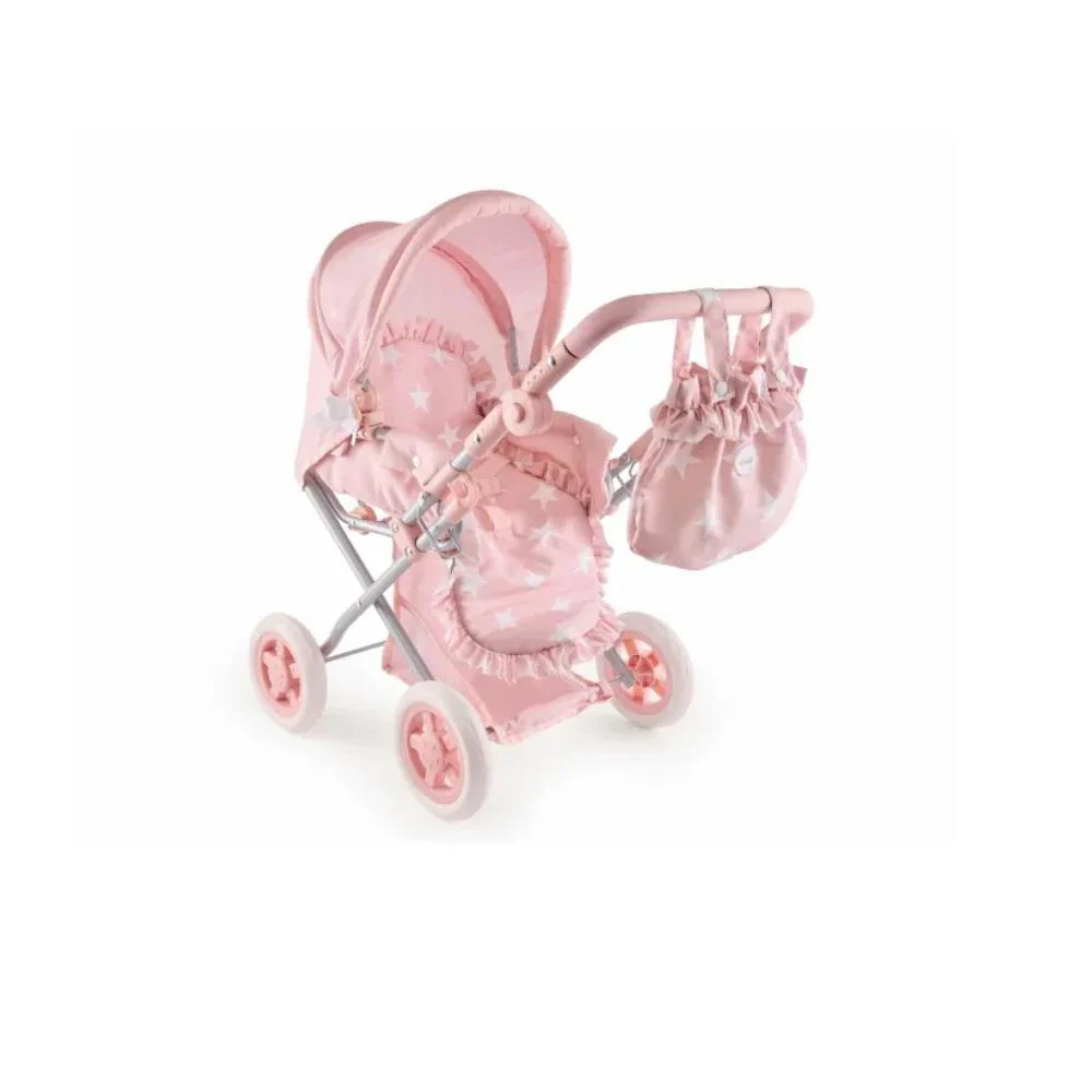 Carrinho com Alcofa para Bonecas La Nina Carlota Pink 68cm