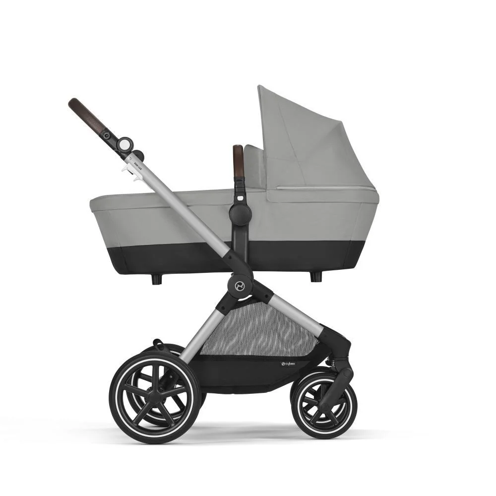 Carrinho Cybex Eos Lux 2 em 1 SLV Stone Grey - Chassis Prateado - Image 3
