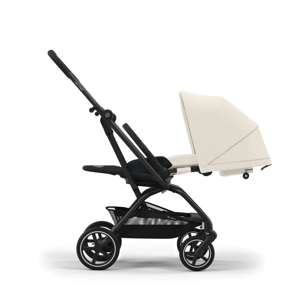 Carrinho Cybex Eezy S Twist +2 BLK Canvas White - Chassis Preto (Coleção 2025) - Image 3