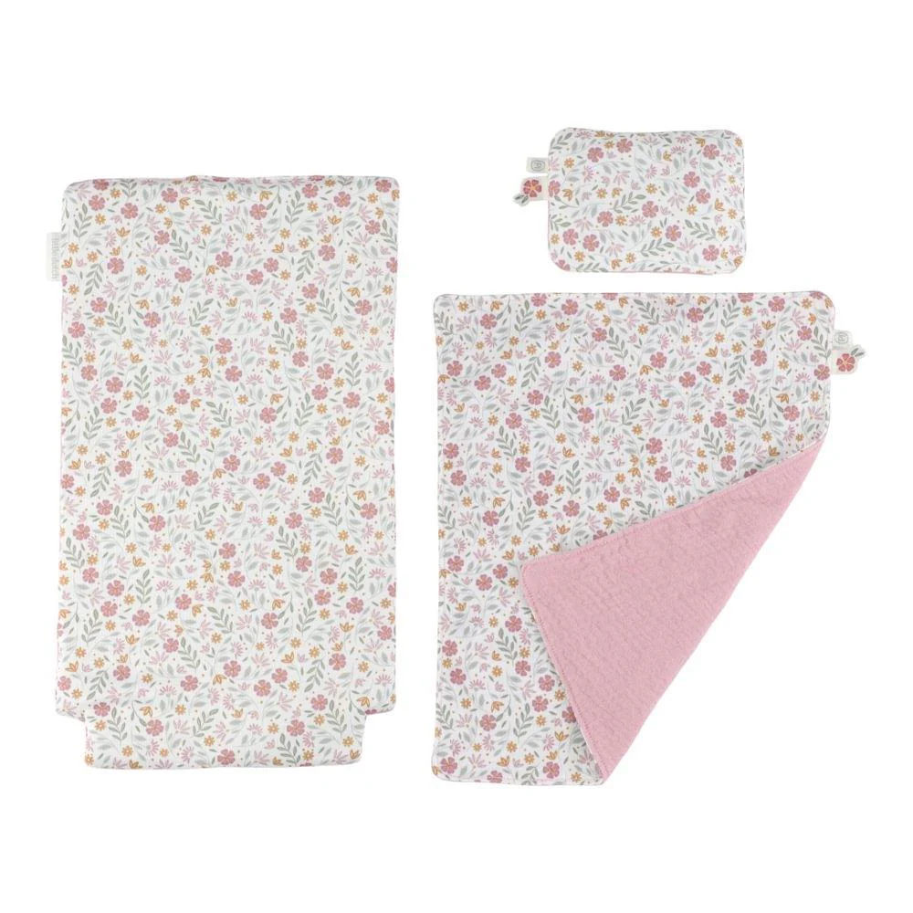 Carrinho para Bonecas em Madeira com Acessórios Little Dutch Flores Rosa - Image 6