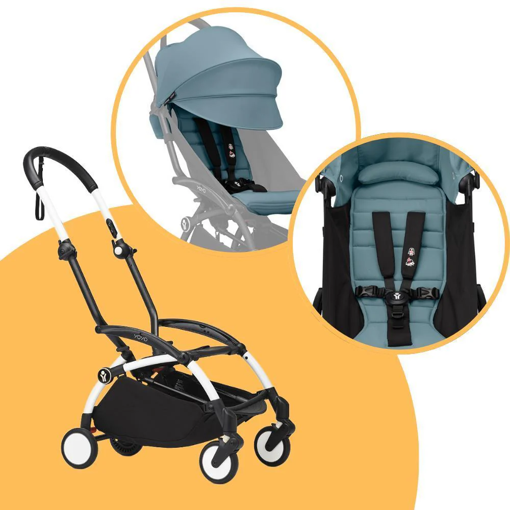 Chassis Stokke Yoyo³ White + Color Pack Yoyo +6M Aqua - Image 2
