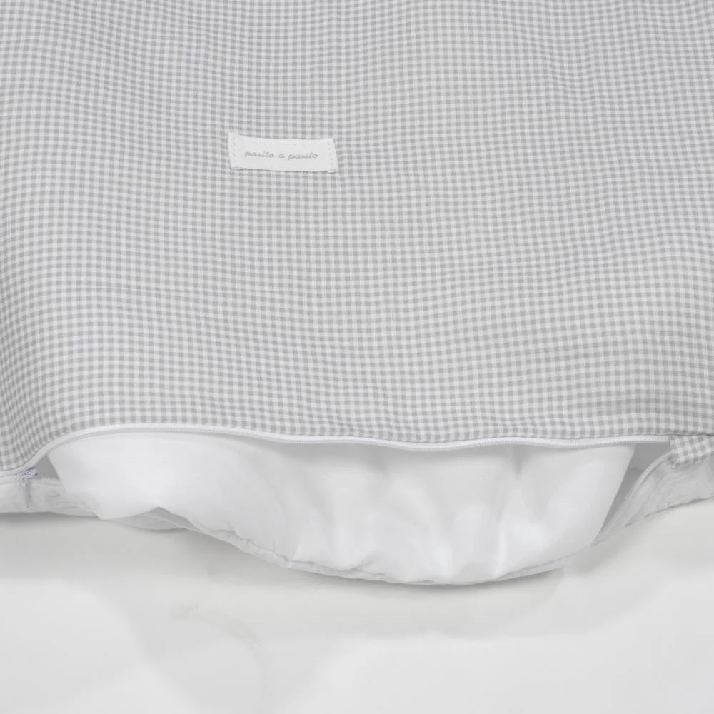 Conjunto de 3 Peças para Berço 120x60cm Pasito a Pasito Little Bloom Vichy Grey - Image 5