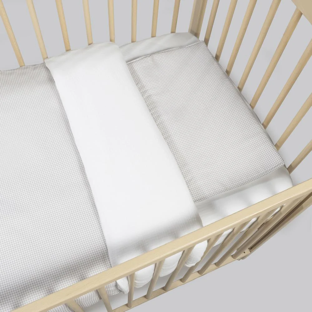Conjunto de 3 Peças para Berço 120x60cm Pasito a Pasito Little Bloom Vichy Grey - Image 6