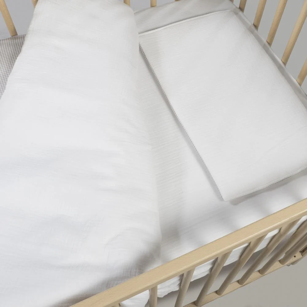 Conjunto de 3 Peças para Berço 120x60cm Pasito a Pasito Little Bloom Vichy Grey - Image 7
