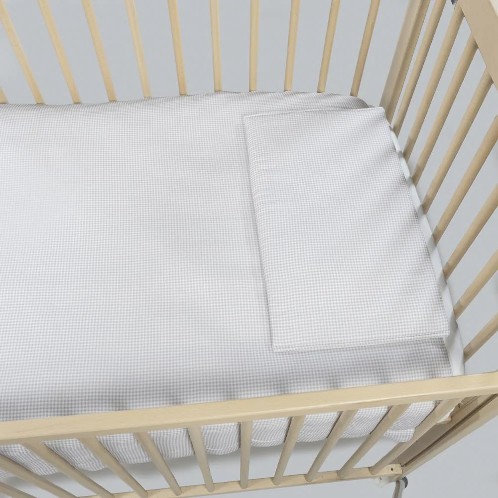 Conjunto de 3 Peças para Berço 120x60cm Pasito a Pasito Little Bloom Vichy Grey - Image 9