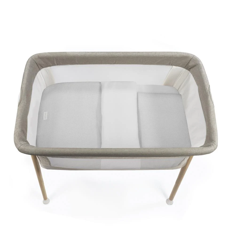 Conjunto de 3 Peças para Berço 90x50cm Pasito a Pasito Little Bloom Vichy Grey - Image 2