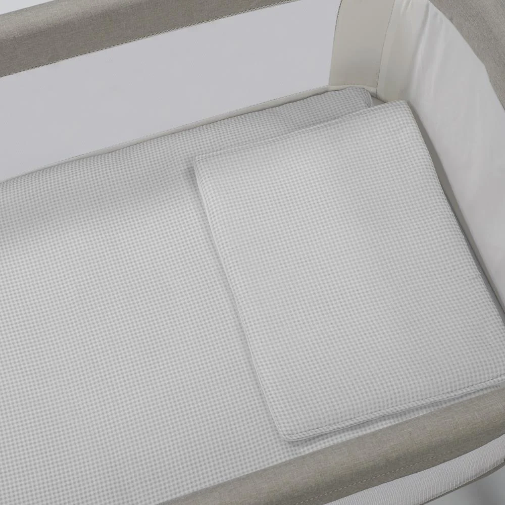 Conjunto de 3 Peças para Berço 90x50cm Pasito a Pasito Little Bloom Vichy Grey - Image 6