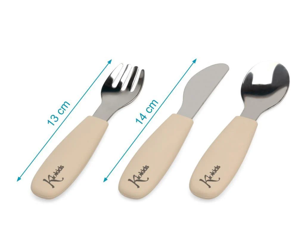 Conjunto de 3 Talheres em Inox com Pega em Silicone Bege - Image 5