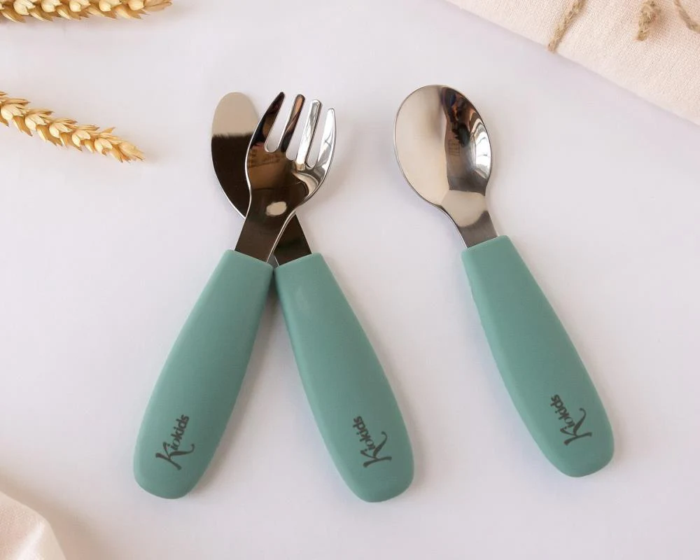 Conjunto de 3 Talheres em Inox com Pega em Silicone Sage - Image 2