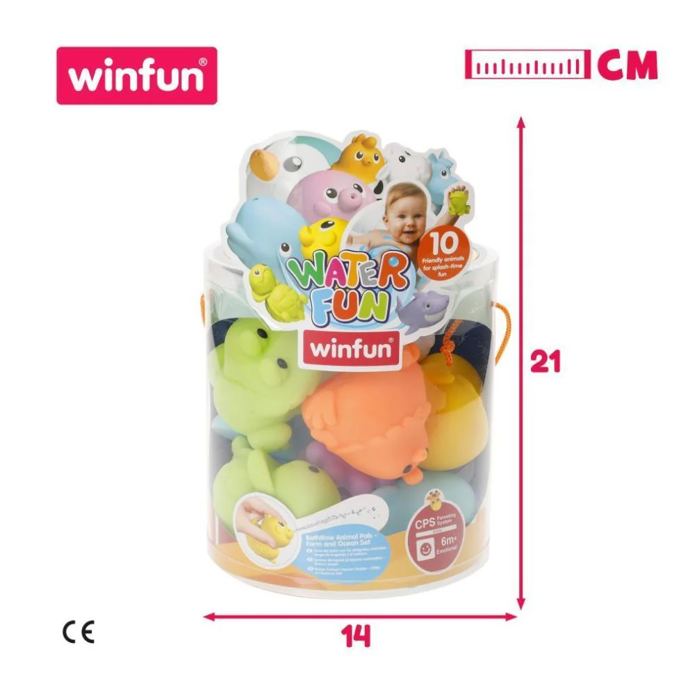 Conjunto de banho Winfun Set com 10 animais da Quinta e Oceano - Image 5