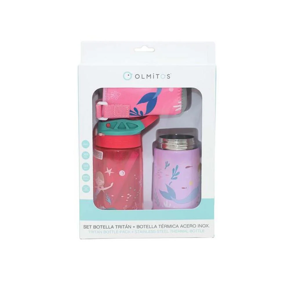 Conjunto de Garrafa Tritan, Garrafa Térmica e Capa Mermaid - Image 2