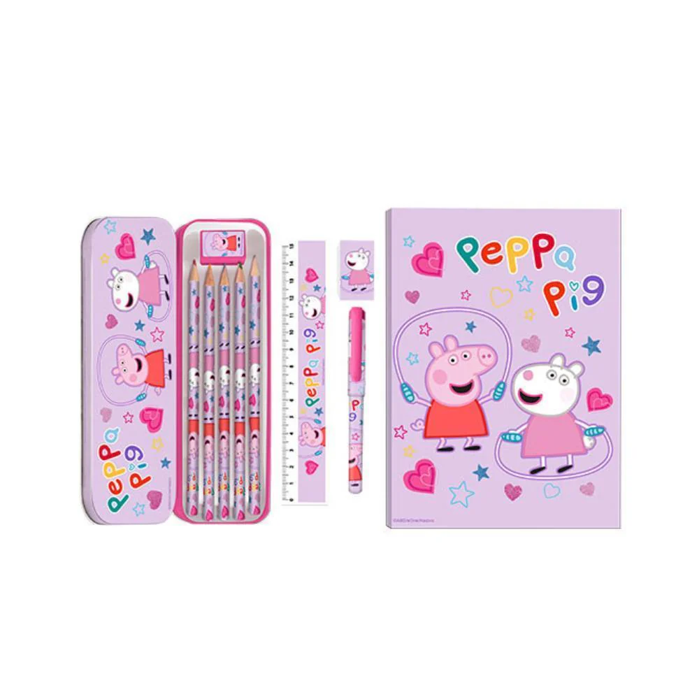 Conjunto de Papelaria com Estojo em Metal Peppa Pig - Image 2