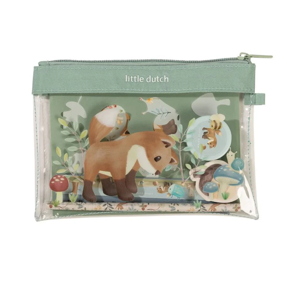 Conjunto de Papelaria com Estojo Little Dutch Forest Friends