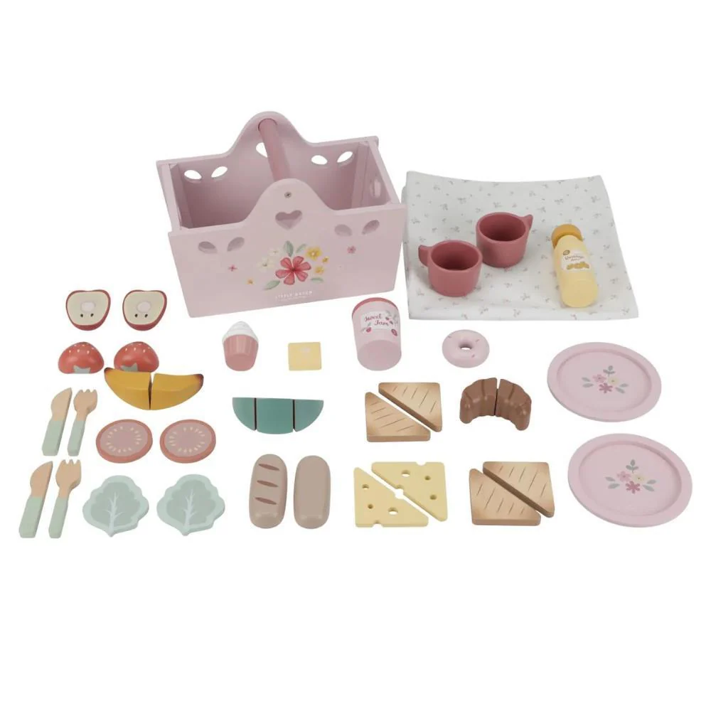 Conjunto de Piquenique em Madeira Little Dutch Rosa 31 Peças - Image 3