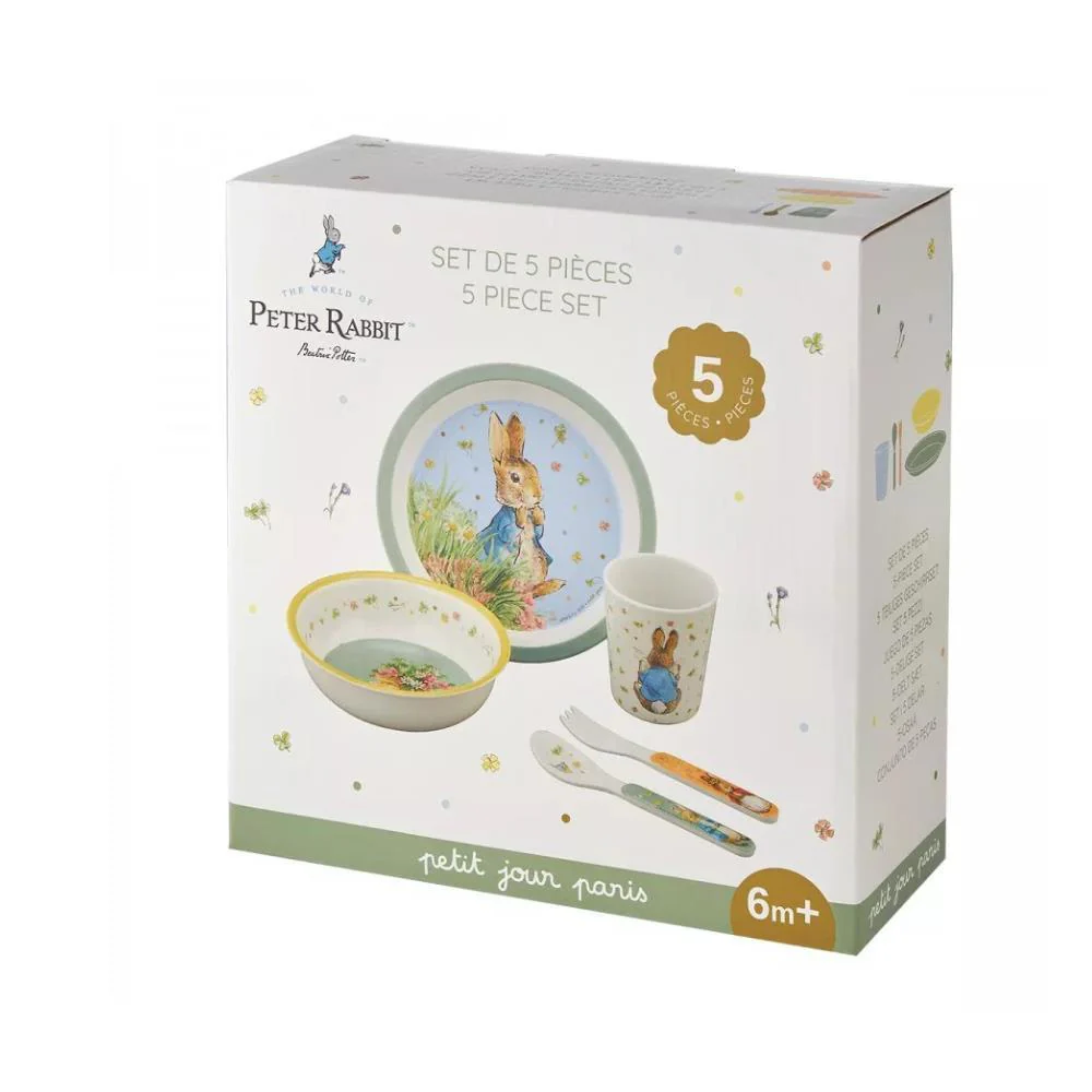 Conjunto de Refeição em Melamina Peter Rabbit Verde 5 Peças - Image 2